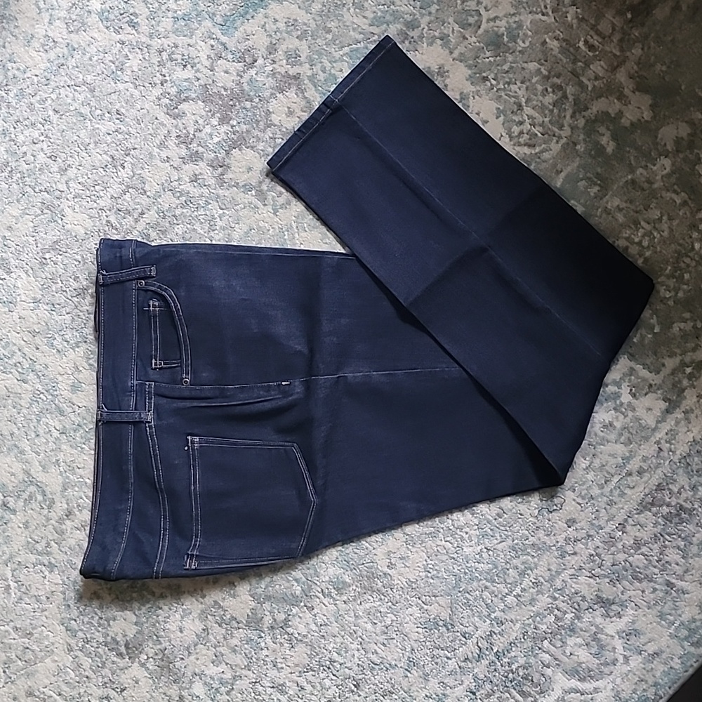 St John's Bay Mid Rise Secretly Slender Straight Leg jean - Dark Rinse